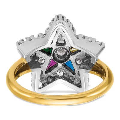 10K Two-Tone Gold Eastern Star Ring Mounting – view 5