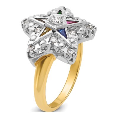 10K Two-Tone Gold Eastern Star Ring Mounting – view 6