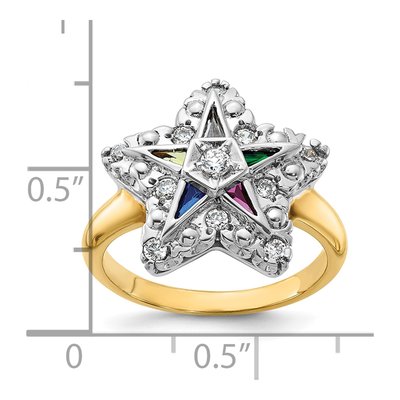 10K Two-Tone Gold Eastern Star Ring Mounting – view 7