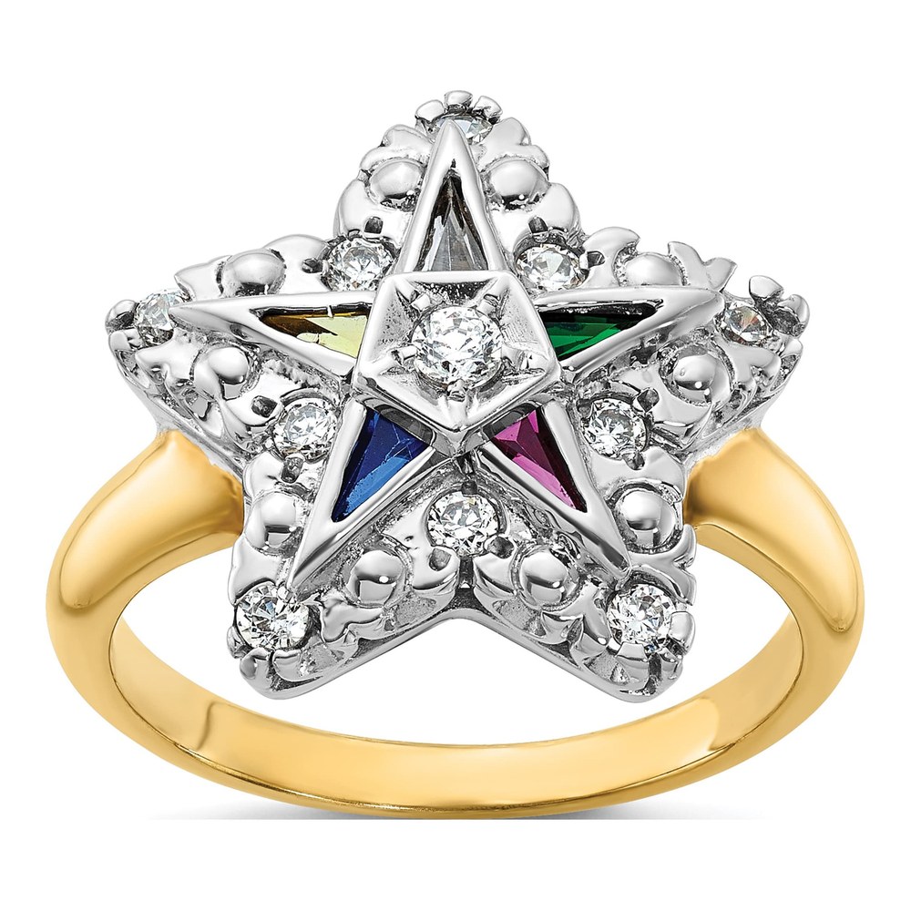 10K Two-Tone Gold Eastern Star Ring Mounting