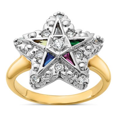 10K Two-Tone Gold Eastern Star Ring Mounting