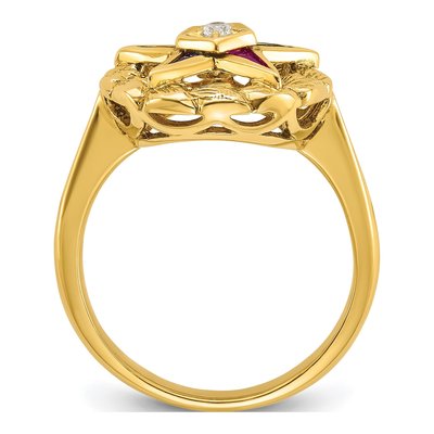 14K Yellow Gold Eastern Star Masonic Ring – view 3