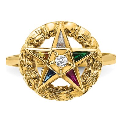 14K Yellow Gold Eastern Star Masonic Ring – view 5