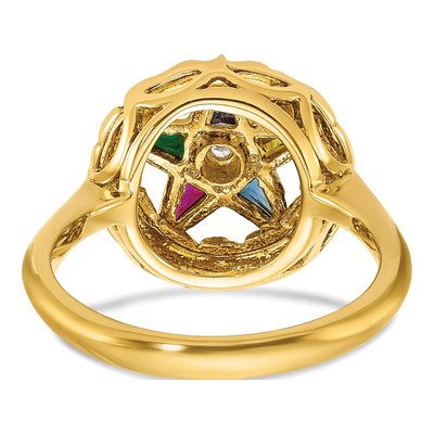 14K Yellow Gold Eastern Star Masonic Ring – view 6