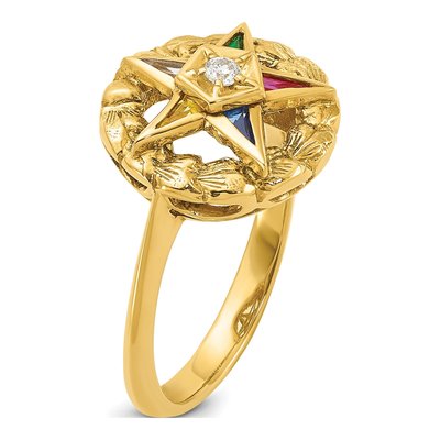 14K Yellow Gold Eastern Star Masonic Ring – view 7