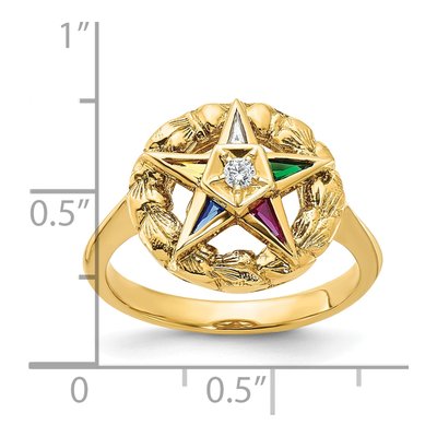 14K Yellow Gold Eastern Star Masonic Ring – view 8