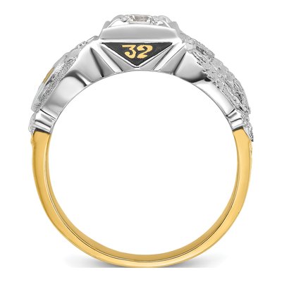 Men's 14K Two-Tone Gold Diamond Masonic Shriner's Ring Mounting – view 2