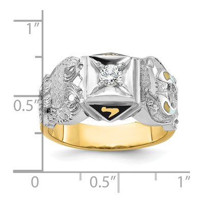 Men's 14K Two-Tone Gold Diamond Masonic Shriner's Ring Mounting – view 3