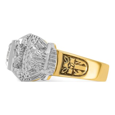 Men's 14K Two-Tone Gold Diamond Masonic Shriner's Ring Mounting – view 5