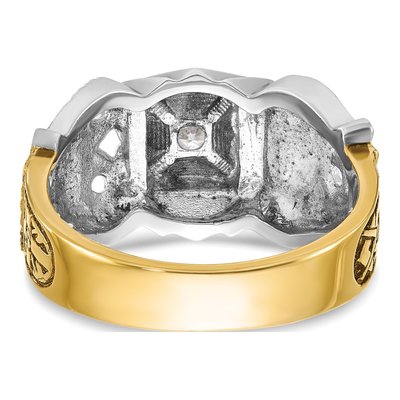 Men's 14K Two-Tone Gold Diamond Masonic Shriner's Ring Mounting – view 7