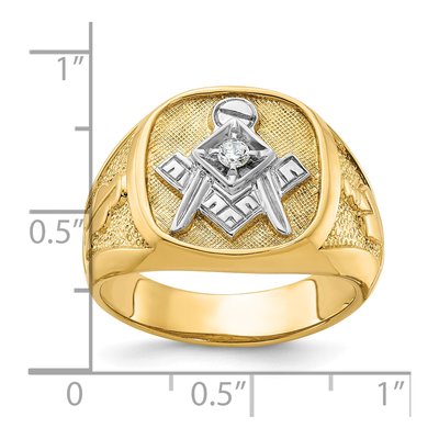 Men's 14K Yellow Gold 1/15 ct tw Diamond Masonic Master Ring – view 3