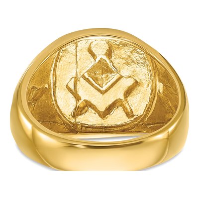 Men's 14K Yellow Gold 1/15 ct tw Diamond Masonic Master Ring – view 7