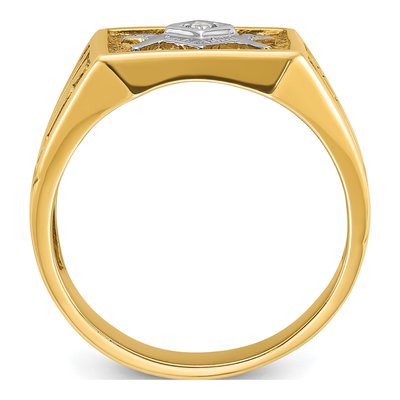 Men's 10K Yellow Gold Diamond Masonic Ring Mounting – view 4