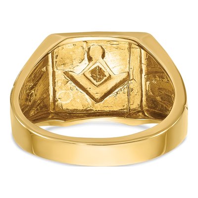 Men's 10K Yellow Gold Diamond Masonic Ring Mounting – view 7