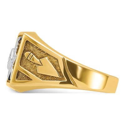 Men's 14K Yellow Gold Diamond Masonic Master Ring Mounting – view 3