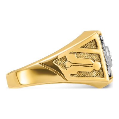 Men's 14K Yellow Gold Diamond Masonic Master Ring Mounting – view 7