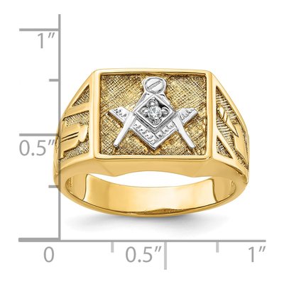 Men's 14K Yellow Gold Diamond Masonic Master Ring Mounting – view 8