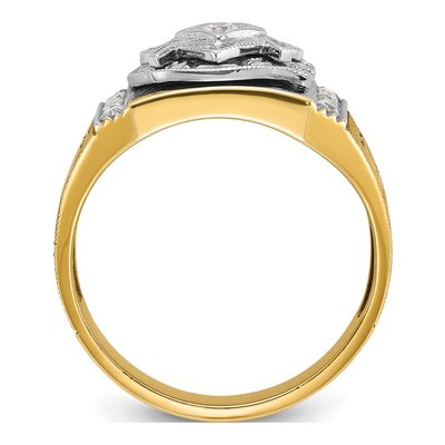 Men's 14K Two-Tone Gold Masonic Diamond Ring Mounting – view 2