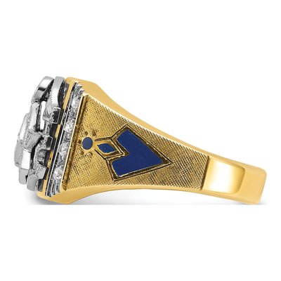 Men's 14K Two-Tone Gold Masonic Diamond Ring Mounting – view 3