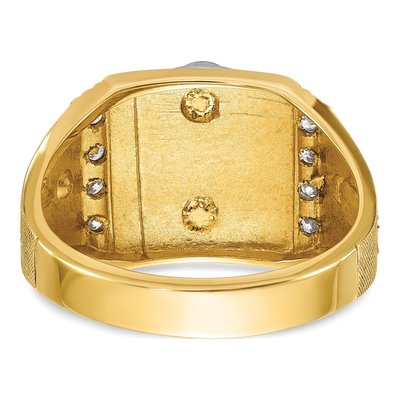 Men's 14K Two-Tone Gold Masonic Diamond Ring Mounting – view 5