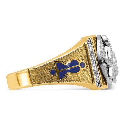 Men's 14K Two-Tone Gold Masonic Diamond Ring Mounting – view 7