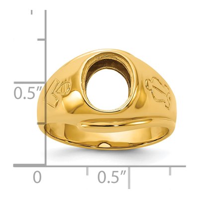 Men's 14K Yellow Gold Blue Lodge Masonic Ring Mounting – view 4