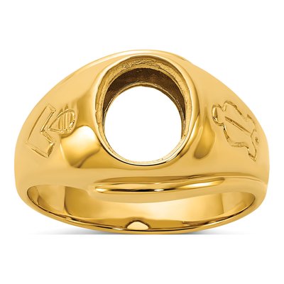 Men's 14K Yellow Gold Blue Lodge Masonic Ring Mounting
