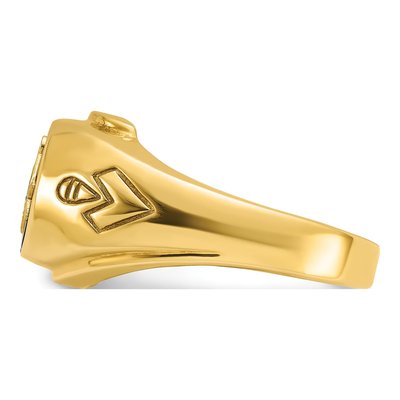 Men's 14K Yellow Gold Onyx Lodge Masonic Ring – view 5