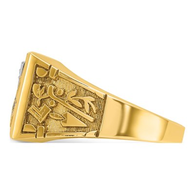 Men's 10K Two-Tone Gold Masonic Ring Mounting – view 3