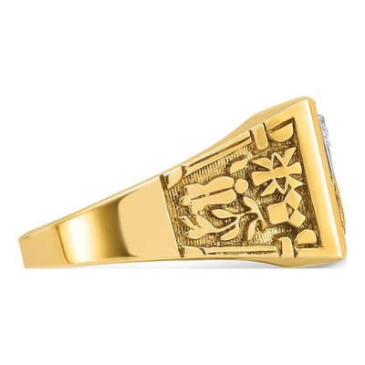 Men's 10K Two-Tone Gold Masonic Ring Mounting – view 7