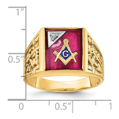 Men's 10K Two-Tone Gold Masonic Ring Mounting – view 8