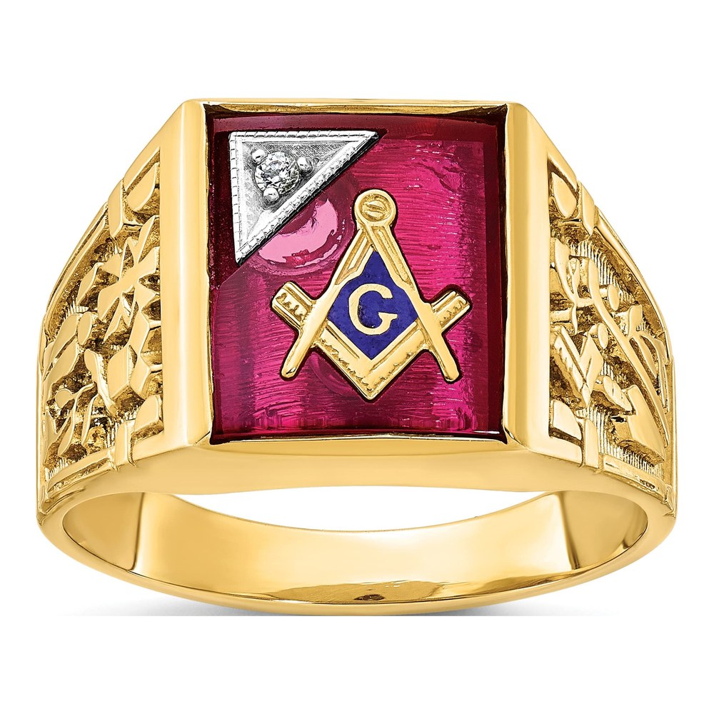 Men's 10K Two-Tone Gold Masonic Ring Mounting