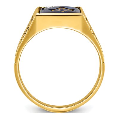 Men's 10K Two-Tone Gold Diamond Masonic Ring – view 2