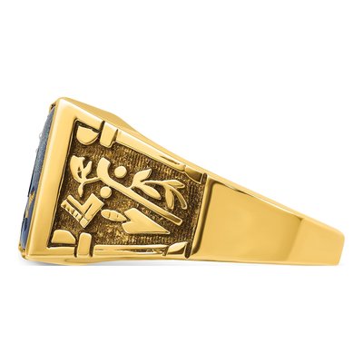Men's 14K Two-Tone Gold Diamond Masonic Lodge Ring – view 3