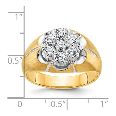 Men's 14K Two-Tone Gold Diamond Cluster Ring Mounting – view 4