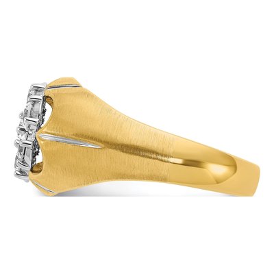 Men's 14K Two-Tone Gold Diamond Cluster Ring Mounting – view 6