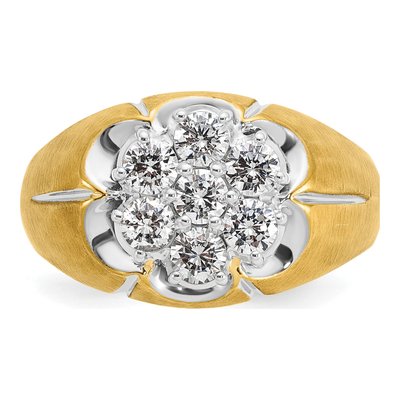 Men's 14K Two-Tone Gold Diamond Cluster Ring Mounting – view 7