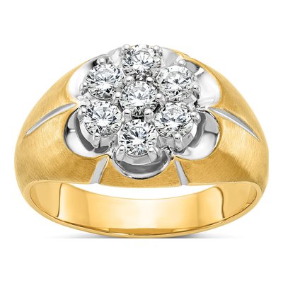 Men's 14K Two-Tone Gold Diamond Cluster Ring Mounting