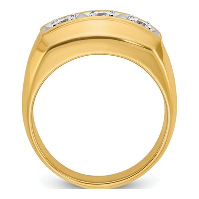Men's 14K Two-Tone Gold 3-Stone Diamond Ring Mounting – view 2