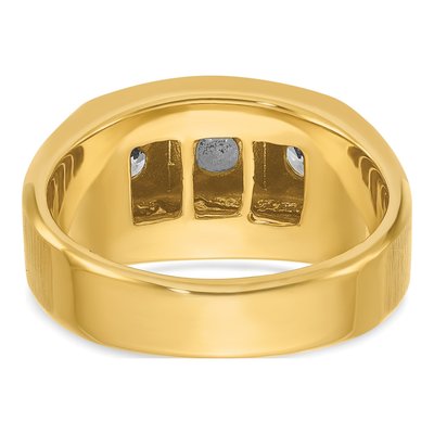 Men's 14K Two-Tone Gold 3-Stone Diamond Ring Mounting – view 7