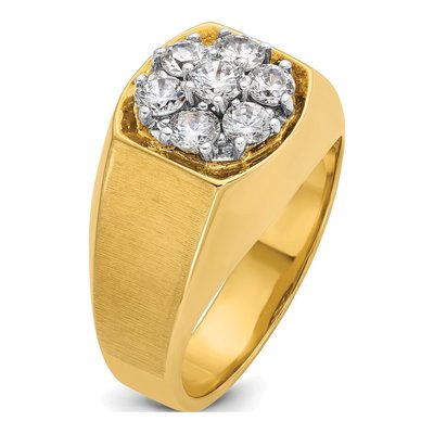 Men's 10K Two-Tone Gold Cluster Ring Mounting – view 8