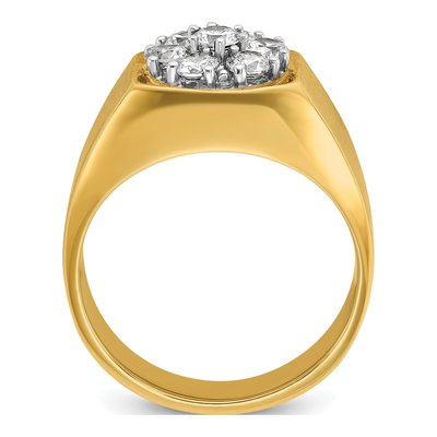 Men's 14K Two-Tone Gold Diamond Cluster Ring Mounting – view 2