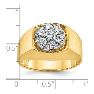 Men's 14K Two-Tone Gold Diamond Cluster Ring Mounting – view 3