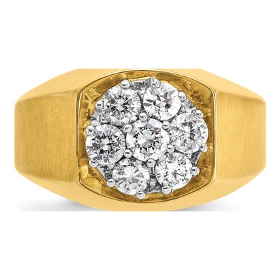 Men's 14K Two-Tone Gold Diamond Cluster Ring Mounting – view 6