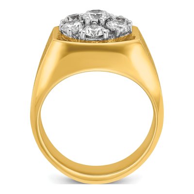 Men's 14K Two-Tone Gold Diamond Cluster Ring Mounting – view 2