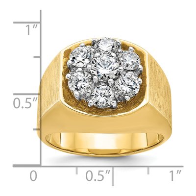 Men's 14K Two-Tone Gold Diamond Cluster Ring Mounting – view 3