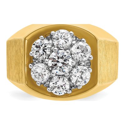 Men's 14K Two-Tone Gold Diamond Cluster Ring Mounting – view 6