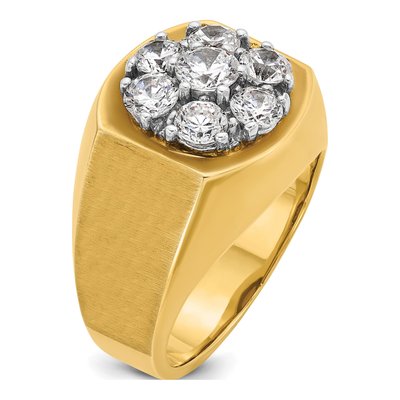 Men's 14K Two-Tone Gold Diamond Cluster Ring Mounting – view 8