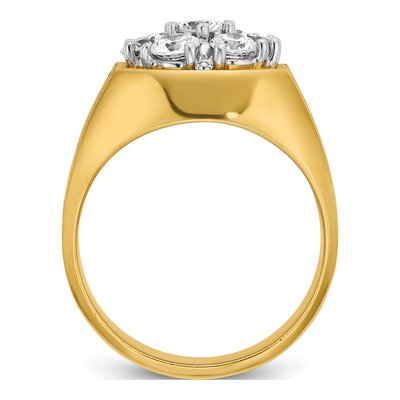 Men's 14K Two-Tone Gold Diamond Cluster Ring Mounting – view 2
