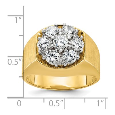 Men's 14K Two-Tone Gold Diamond Cluster Ring Mounting – view 3